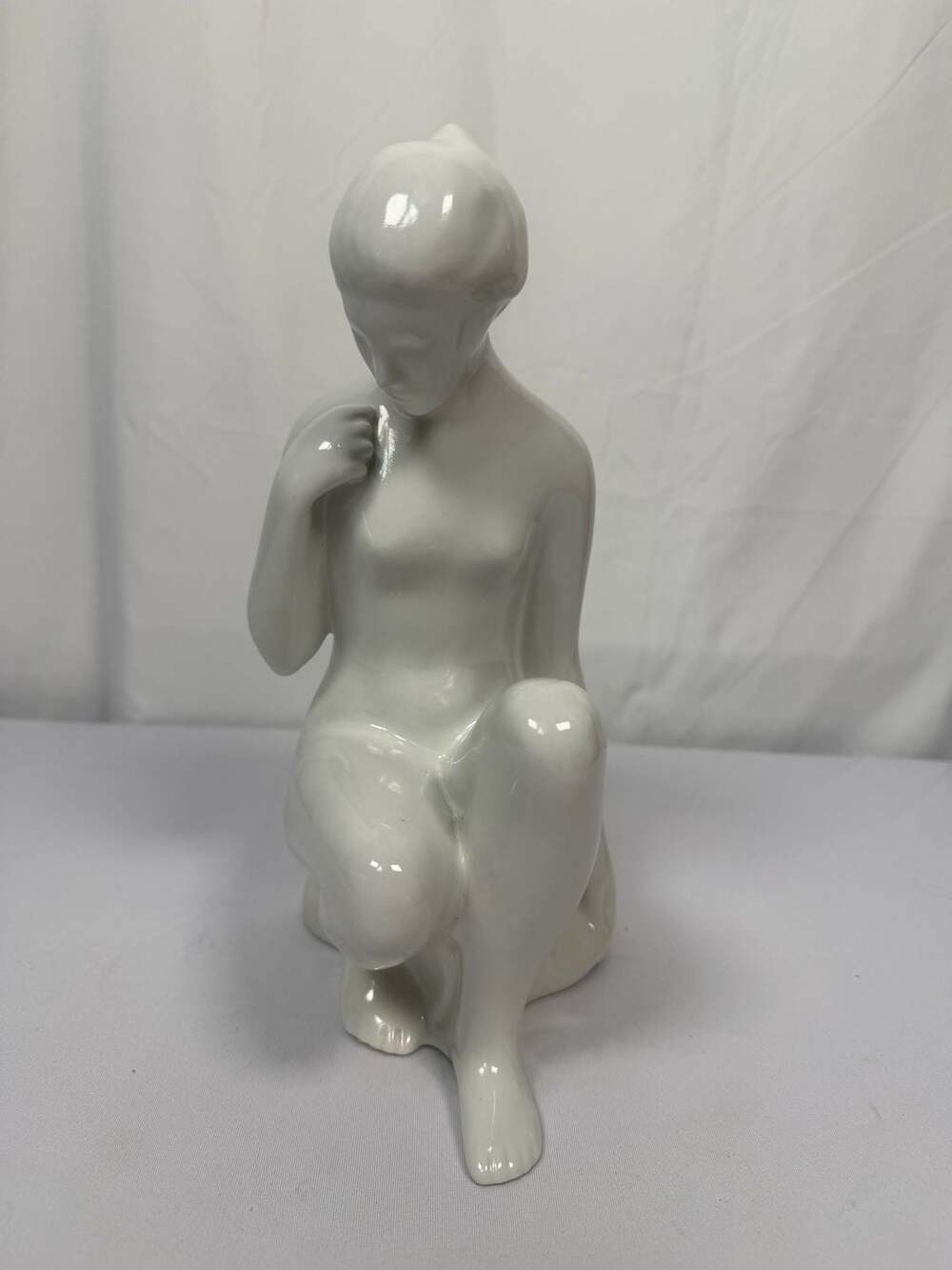 Vintage Royal Dux Bohemia Porcelain Sitting Nude Figurine #737